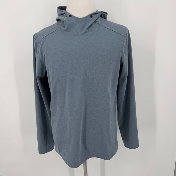 01.ALGO Women's M Medium Performance Hoodie Long Sleeve Blue Pullover 78% Polyes - Picture 2 of 6